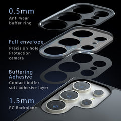 For Samsung Galaxy S25 Ultra Case Skin-Touch TPU + PC Matte Phone Shell, Transparent Black