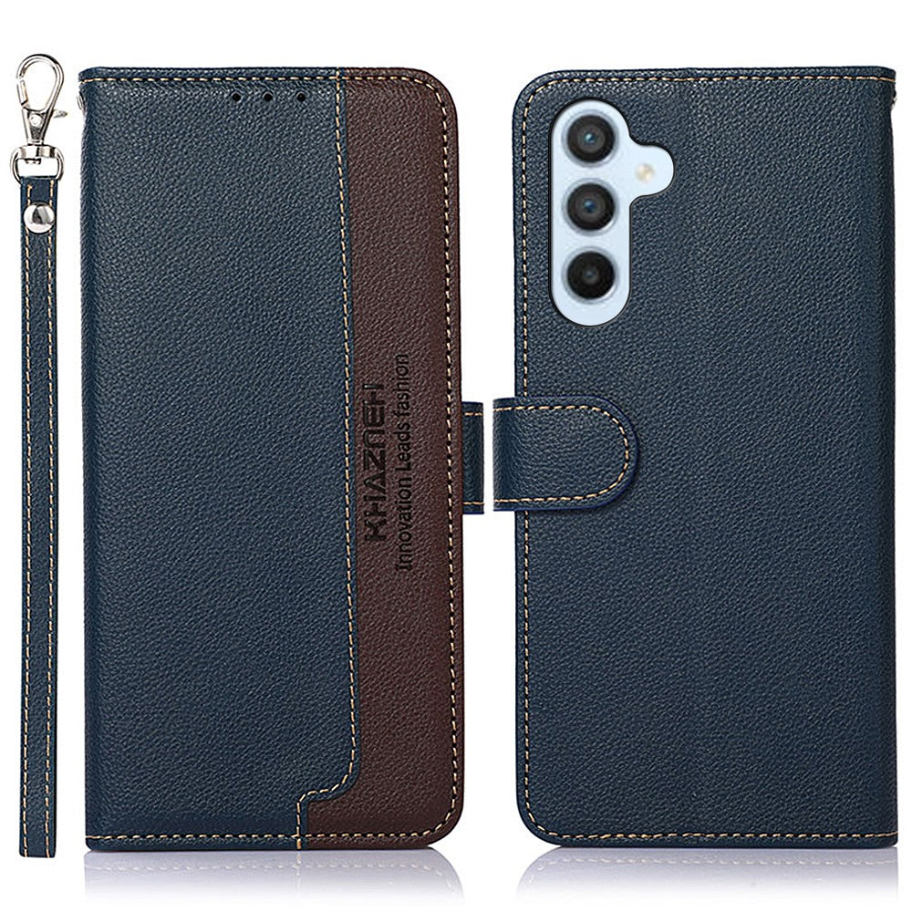 KHAZNEH For Samsung Galaxy S25 FE Case RFID Blocking Wallet Litchi Texture PU Leather Phone Cover with Strap - TechGearPal