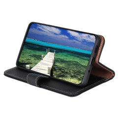 KHAZNEH For Samsung Galaxy S25 FE Case Genuine Cow Leather Flip Phone Cover