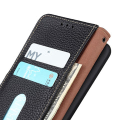 KHAZNEH For Samsung Galaxy S25 FE Case Genuine Cow Leather Flip Phone Cover