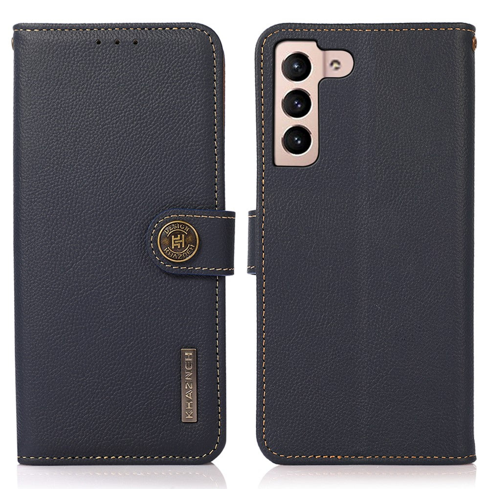 KHAZNEH for Samsung Galaxy S25 FE Case Genuine Cow Leather Wallet Phone Cover