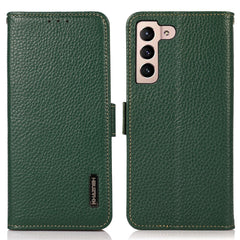 KHAZNEH For Samsung Galaxy S25 FE Phone Case Genuine Cow Leather Cover RFID Blocking