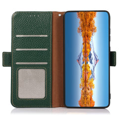 KHAZNEH For Samsung Galaxy S25 FE Phone Case Genuine Cow Leather Cover RFID Blocking