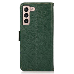 KHAZNEH For Samsung Galaxy S25 FE Phone Case Genuine Cow Leather Cover RFID Blocking