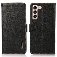 KHAZNEH For Samsung Galaxy S25 FE Phone Case Genuine Cow Leather Cover RFID Blocking