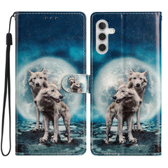 Étui portefeuille en cuir PU avec motif imprimé et sangle pour Samsung Galaxy S25 FE 