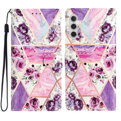 Étui portefeuille en cuir PU avec motif imprimé et sangle pour Samsung Galaxy S25 FE 