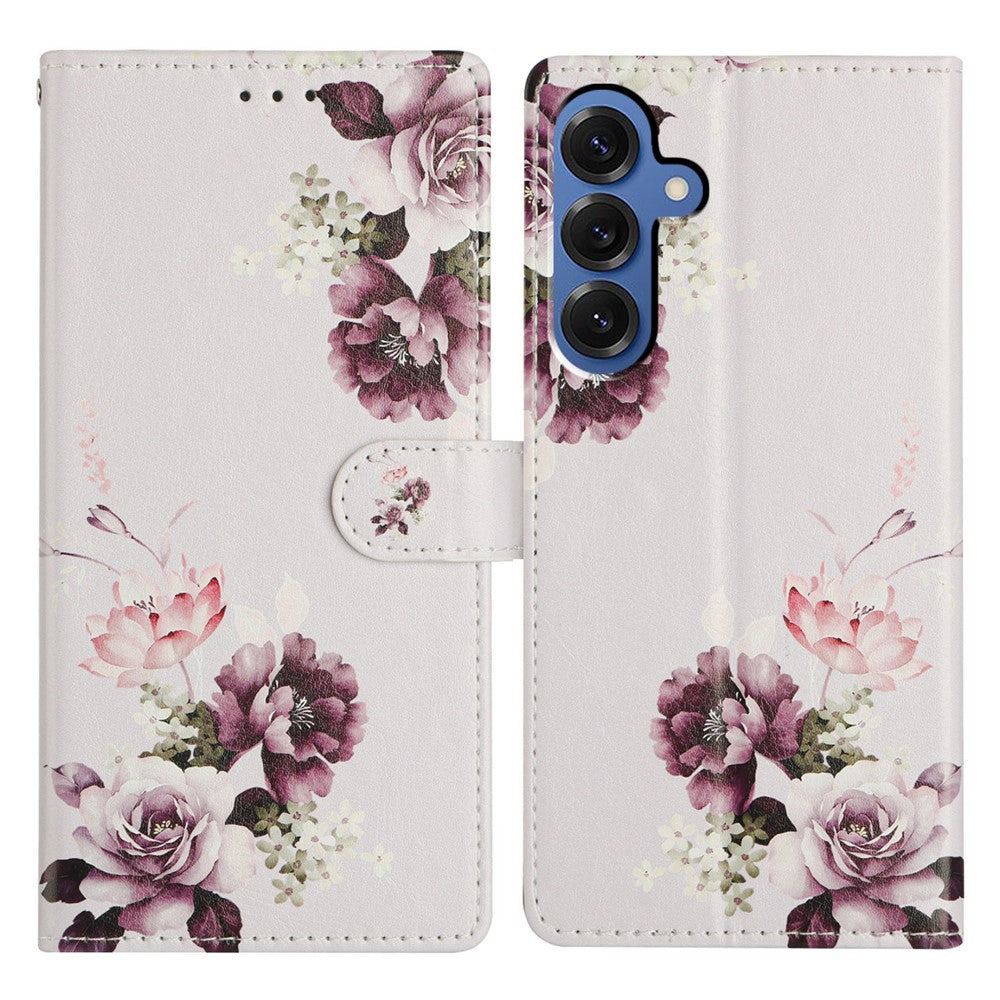 For Samsung Galaxy S25 FE Case Pattern Printing Wallet Stand Flip Leather Phone Cover with Strap