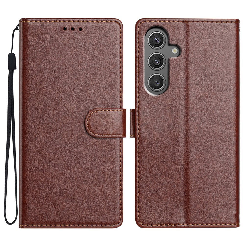 Für Samsung Galaxy S25 FE Ledertasche Brieftasche Stand Telefonabdeckung mit praktischem Gurt 