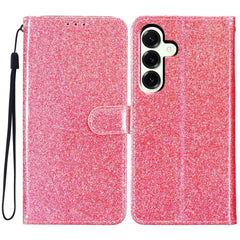 For Samsung Galaxy S25 FE Wallet Case Glitter Anti-Scratch Leather Stand Phone Cover with Strap