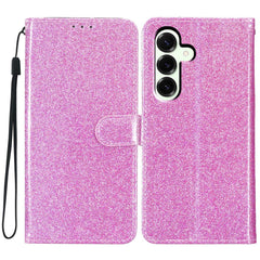 For Samsung Galaxy S25 FE Wallet Case Glitter Anti-Scratch Leather Stand Phone Cover with Strap