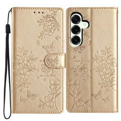 For Samsung Galaxy S25 FE Wallet Phone Case Butterfly Floral Imprint Leather Flip Cover with Strap