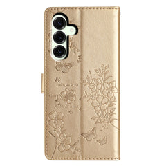 For Samsung Galaxy S25 FE Wallet Phone Case Butterfly Floral Imprint Leather Flip Cover with Strap