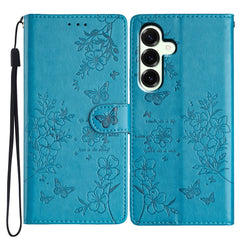 For Samsung Galaxy S25 FE Wallet Phone Case Butterfly Floral Imprint Leather Flip Cover with Strap