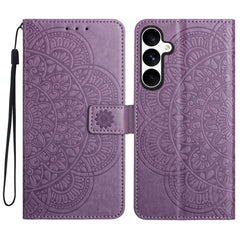 Für Samsung Galaxy S25 FE Ledertasche mit Kartenfächern Mandala Muster Telefonabdeckung Stand 