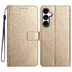Für Samsung Galaxy S25 FE Ledertasche mit Kartenfächern Mandala Muster Telefonabdeckung Stand 