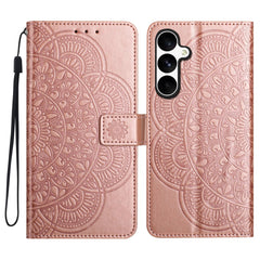 Für Samsung Galaxy S25 FE Ledertasche mit Kartenfächern Mandala Muster Telefonabdeckung Stand 