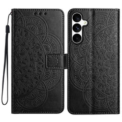 Für Samsung Galaxy S25 FE Ledertasche mit Kartenfächern Mandala Muster Telefonabdeckung Stand 