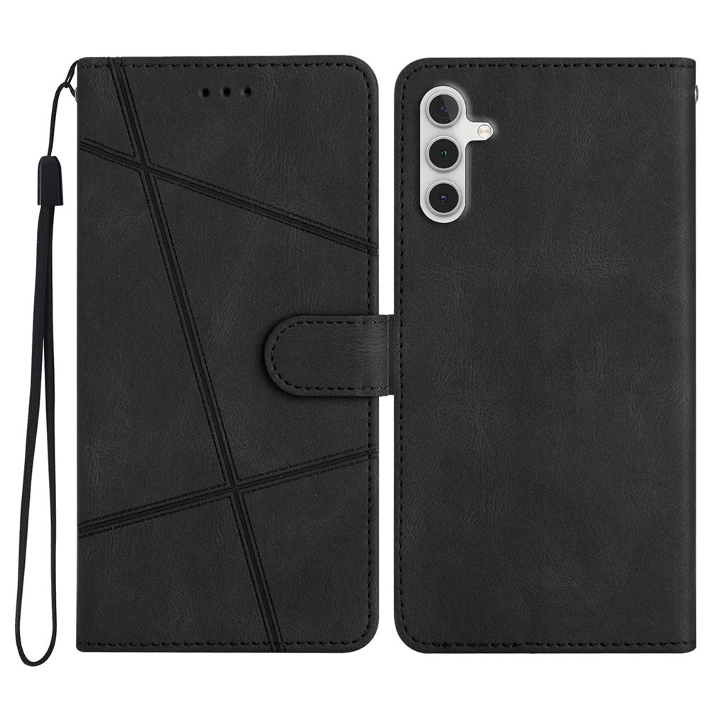 Für Samsung Galaxy S25 FE Wallet Case Line Aufgedruckte Skin-Touch-Leder-Flip-Telefonabdeckung 