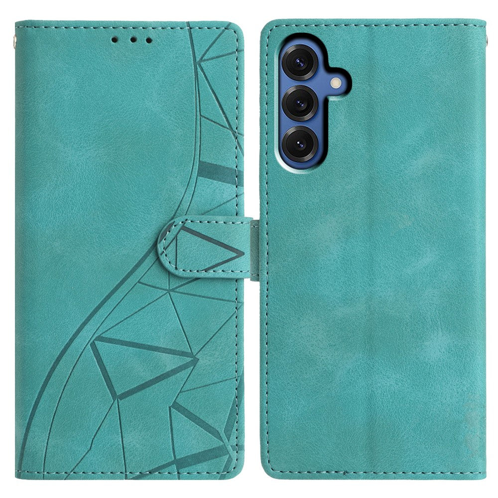 Étui portefeuille à rabat en cuir pour Samsung Galaxy S25 FE, motif triangle imprimé 