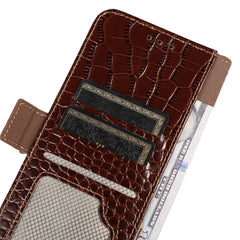 For Samsung Galaxy S25 FE Case RFID Blocking Wallet Crocodile Texture Genuine Cow Leather Phone Cover