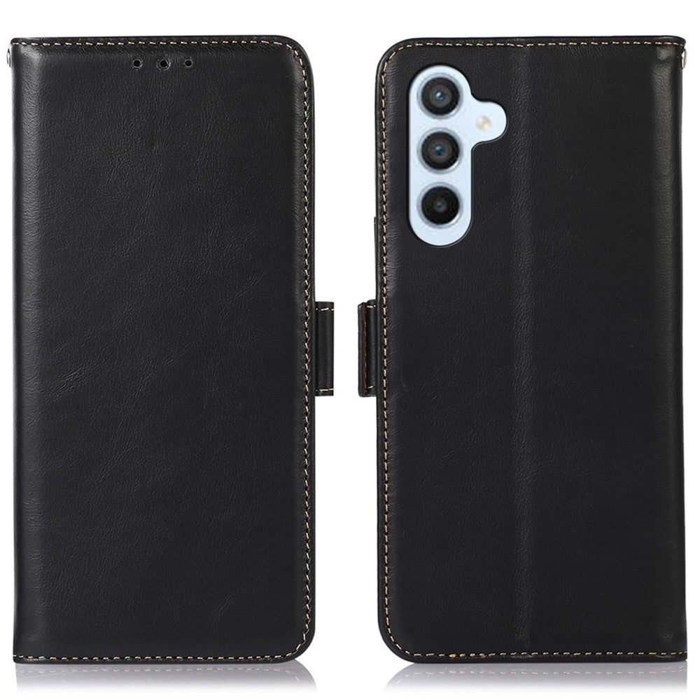 Für Samsung Galaxy S25 FE Hülle RFID-blockierendes Echtleder-Portemonnaie-Telefon-Cover 