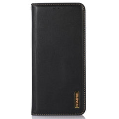 KHAZNEH For Samsung Galaxy S25 FE Case Wallet Genuine Cow Leather Phone Cover Nappa Texture