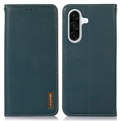 KHAZNEH For Samsung Galaxy S25 FE Case Wallet Genuine Cow Leather Phone Cover Nappa Texture
