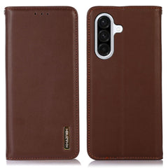 KHAZNEH For Samsung Galaxy S25 FE Case Wallet Genuine Cow Leather Phone Cover Nappa Texture