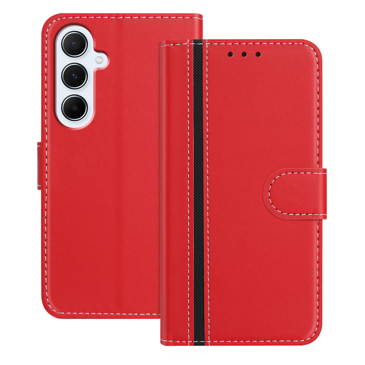 For Samsung Galaxy A17 5G / A17 4G / A26 5G Phone Cases Wallet Stand Color Splicing Leather Cover with Magnetic Clasp - TechGearPal