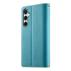 For Samsung Galaxy S25 FE Case Zipper Wallet Color Splicing Leather Flip Phone Cover with Straps