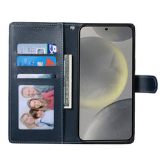 For Samsung Galaxy S25 FE Case Magnetic Snap Litchi Texture Leather Wallet Phone Cover with Wrist Strap