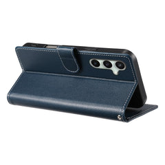 For Samsung Galaxy S25 FE Case Magnetic Snap Litchi Texture Leather Wallet Phone Cover with Wrist Strap