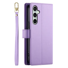 Étui portefeuille en cuir avec fermeture éclair et sangles pour Samsung Galaxy S25 FE 