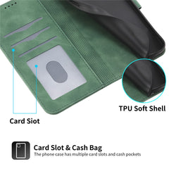 DIERFENG DF-03 For Samsung Galaxy S25 FE Case Lines Imprint Wallet Leather Phone Cover with Wrist Strap