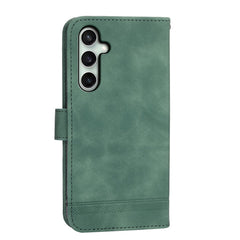 DIERFENG DF-03 For Samsung Galaxy S25 FE Case Lines Imprint Wallet Leather Phone Cover with Wrist Strap