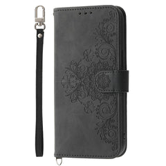 Étui portefeuille en cuir PU avec motif floral pour Samsung Galaxy S25 FE, avec sangle