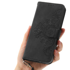 Étui portefeuille en cuir PU avec motif floral pour Samsung Galaxy S25 FE, avec sangle
