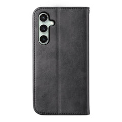 Für Samsung Galaxy S25 FE Hülle Kalbsleder Textur Brieftasche Handyhülle mit Handschlaufe 