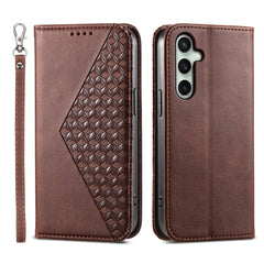 Für Samsung Galaxy S25 FE Hülle Kalbsleder Textur Brieftasche Handyhülle mit Handschlaufe 