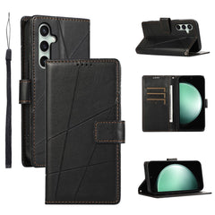 Étui portefeuille en cuir avec dragonne pour Samsung Galaxy S25 FE 