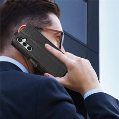 Étui portefeuille en cuir avec dragonne pour Samsung Galaxy S25 FE 