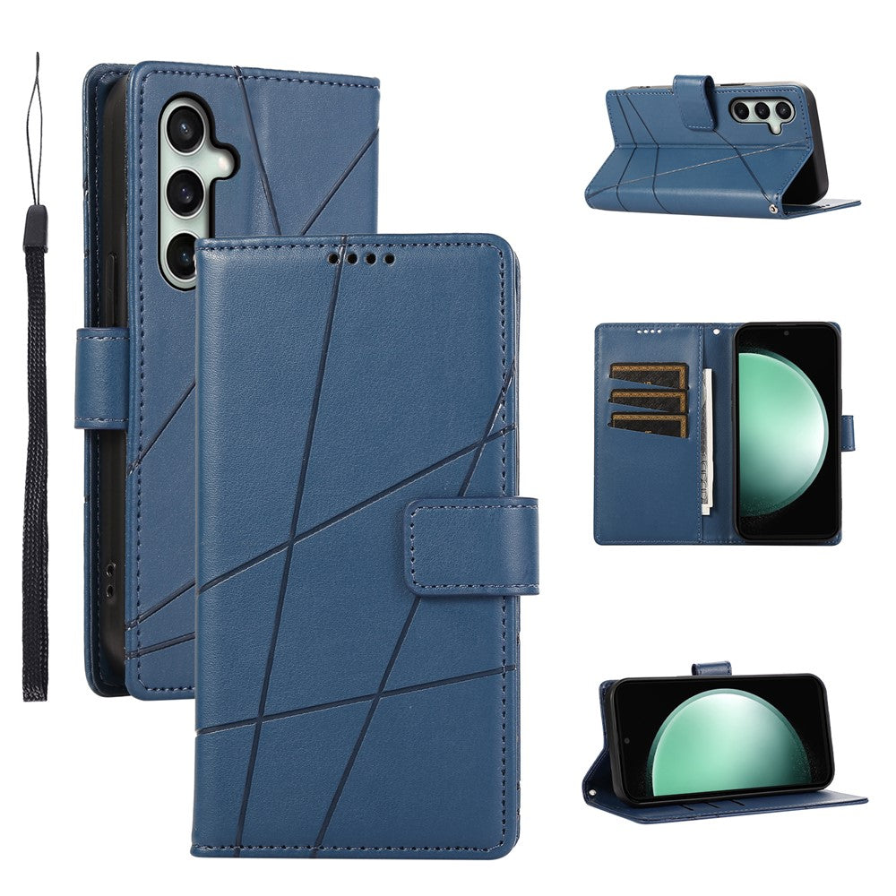 Étui portefeuille en cuir avec dragonne pour Samsung Galaxy S25 FE 