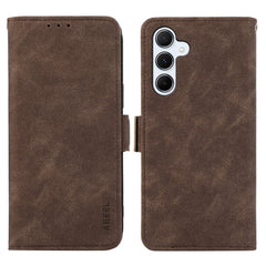 ABEEL For Samsung Galaxy S25 FE Case PU Leather Folio Stand View RFID Blocking Phone Cover