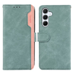 ABEEL For Samsung Galaxy S25 FE Case Color Splicing Leather Flip Phone Cover RFID Blocking