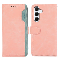 ABEEL For Samsung Galaxy S25 FE Case Color Splicing Leather Flip Phone Cover RFID Blocking