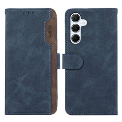 ABEEL For Samsung Galaxy S25 FE Case Color Splicing Leather Flip Phone Cover RFID Blocking