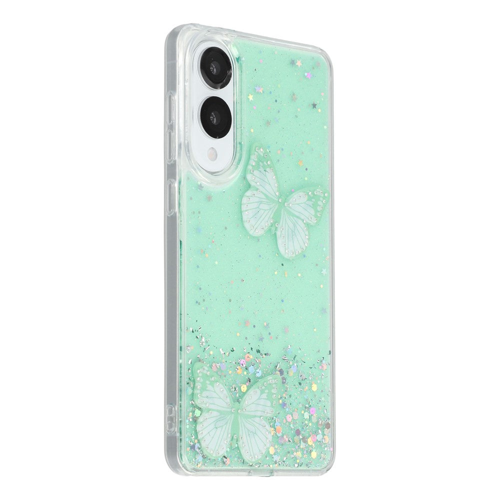 For Samsung Galaxy S25 Edge Case Epoxy PVC Butterfly TPU Aesthetics Phone Cover