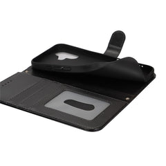For iPhone 16 Stand Case Textured Leather Wallet Phone Cover with Strap