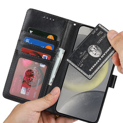 Für Samsung Galaxy S24 Hülle Strukturiertes Leder Brieftasche Handyhülle mit Riemen 